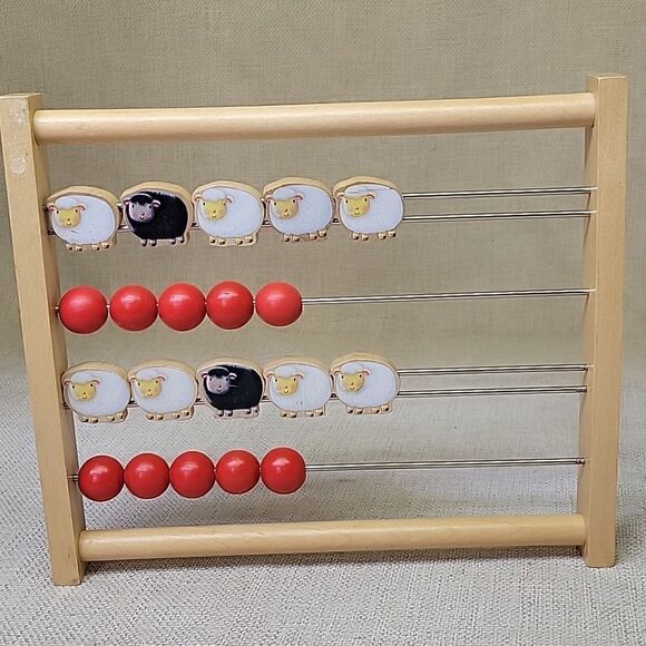 Melissa and Doug Abacus Classic Wooden Counting Toy, Counting sheep abacus - Picture 4 of 8